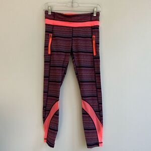 Lululemon Purple Orange Space Dyed Leggings with Pockets Size 6